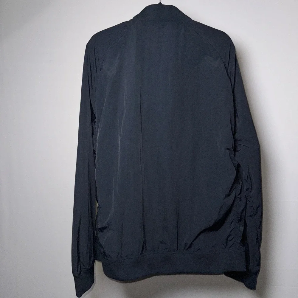AllSaints Waylan Bomber Jacket Mens XL Black Full Zip M001OA Raglan Sleeve